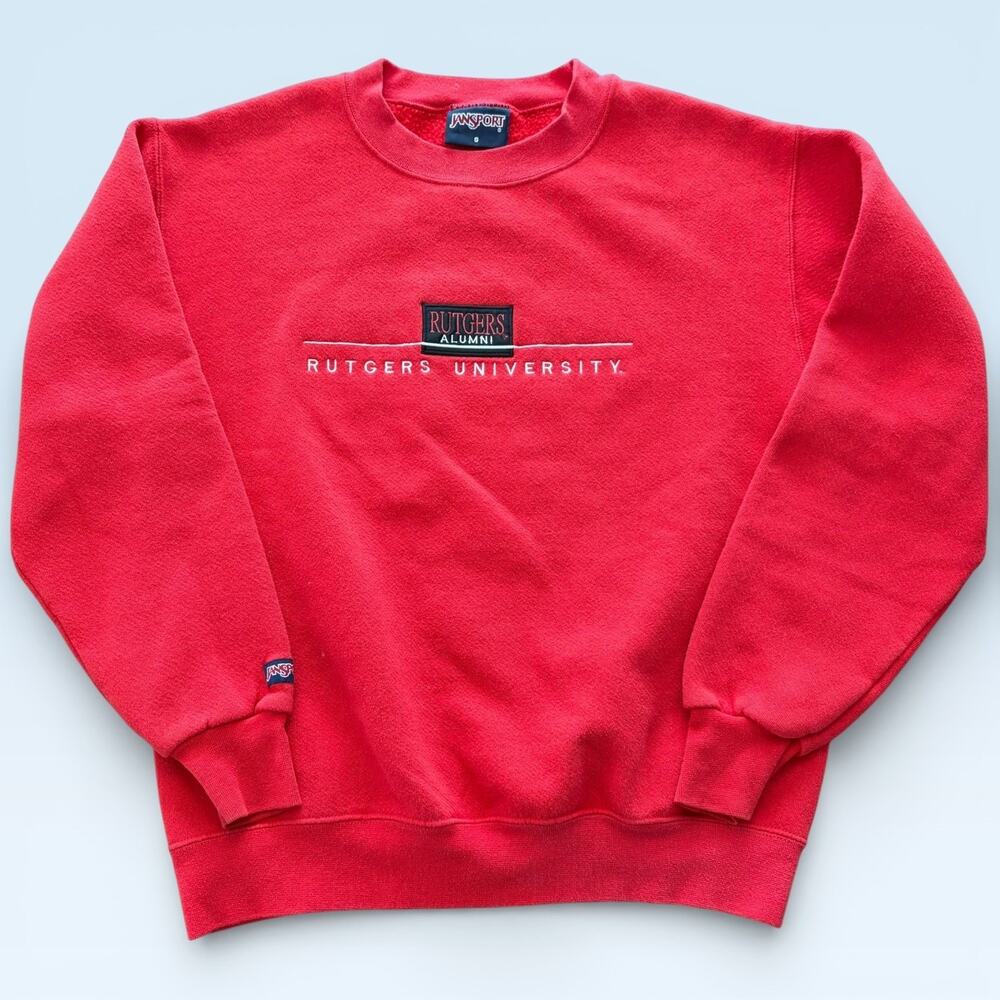 Rutgers Scarlet Knights Sweatshirt Mens Small Red NCAA College JanSport Alumni